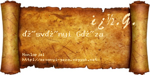 Ásványi Géza névjegykártya