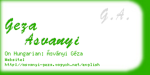 geza asvanyi business card